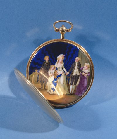 Medaljonki Louis XVI:n, Marie Antoinetten ja perheen emalilla (emali) tekijältä French School