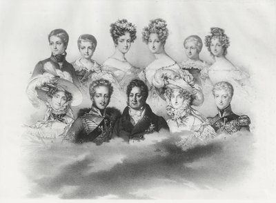Louis-Philippe I ja hänen perheensä vuonna 1830 (kaiverrus) tekijältä French School