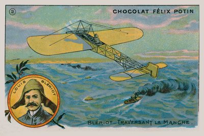 Louis Bleriot teki ensimmäisen lennon Englannin kanaalin yli lentokonetta raskaammalla lentokoneella, 1909 tekijältä French School