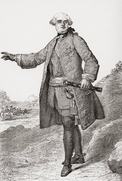 Louis Charles César Le Tellier, joka tunnetaan nimellä Estréesin herttua, 1695-1771. Ranskalainen sotilaskomentaja ja Ranskan marsalkka. Kirjasta Les Heures Libres, julkaistu 1908. tekijältä French School