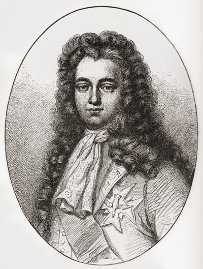 Louis François Marie Le Tellier Marquis of Barbezieux, 1668 1701. Ranskan valtiomies. Les Heures Libres, julkaistu 1908. tekijältä French School