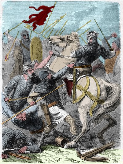 Louis VI sanoi, että "The Gros" (1081 - 1137) yritti Brennevillen taistelussa ottaa Normandian Englannin kuninkaalta Henrik I:ltä vuonna 1119. Kaiverrus Paul Lehugeurin Histoire De France En Cent -maalauksiin 1891. tekijältä French School