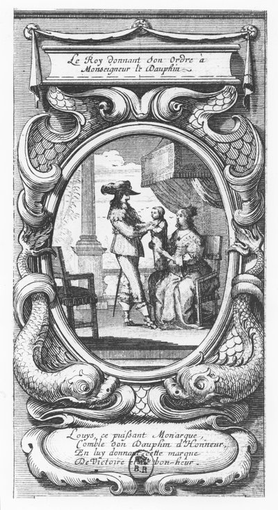 Ludvig XIII, Ranskan kuningas antoi käskyt Monseigneur le Dauphinille (kaiverrus) tekijältä French School