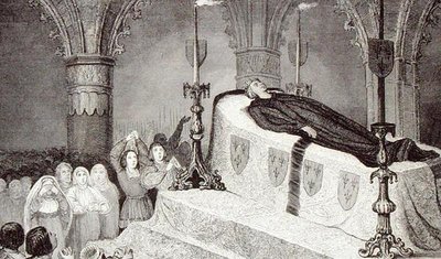 Ludvig XII (1462-1515) Kansan isä hautajaisissaan" Colartin "Histoire de Francesta", julkaistu n. 1840 (kaiverrus) tekijältä French School