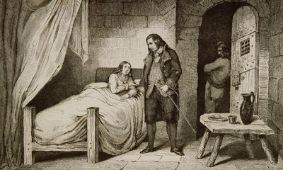 Ludvig XVII (1785-95) sairas ja vangittu Colartin "Histoire de France" -kirjasta, julkaistu n. 1840 tekijältä French School