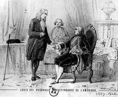 Louis XVI (1754-1793) tunnusti Yhdysvaltain itsenäisyyden vuonna 1783 tekijältä French School