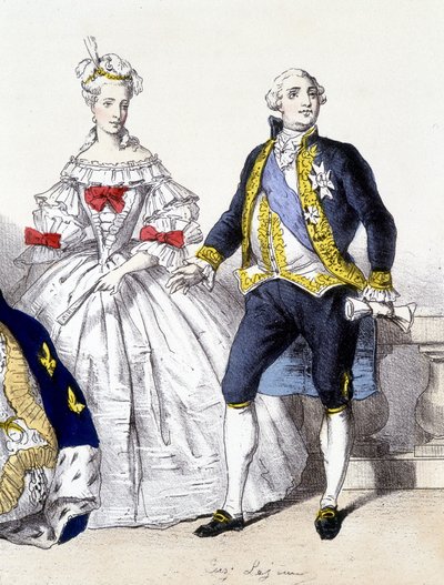 Ludvig XVI ja Marie Antoinette - elokuvassa "Ranskan monarkia kuvissa" tekijältä French School