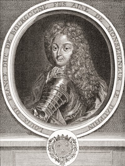 Louis de France, Ranskan poika, Burgundin herttua, 1682 1712. Ranskan Dauphinin Ludvigin vanhin poika, joka tunnetaan nimellä Le Petit Dauphin. Kohdasta Les Heures Libres, julkaistu 1908. tekijältä French School