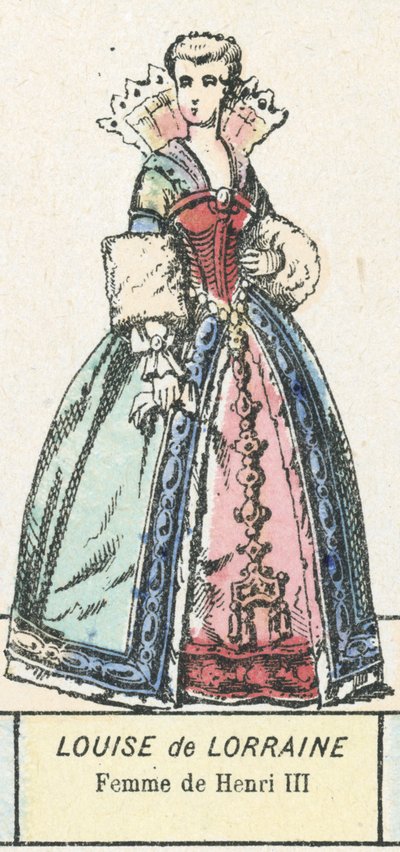 Louise de Lorraine, Henrik III:n vaimo (värillinen kaiverrus) tekijältä French School