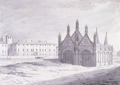 Lungarno, Santa Maria della Spina, Pisa (kynä ja muste paperille) tekijältä French School