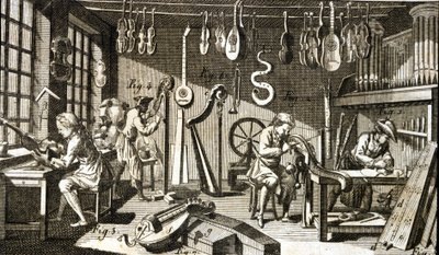 Luthierin työpaja. Kaiverrus - Diderotin ja D