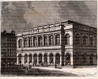 Lyon: Le Grand Theater - kaiverrus "La France illustree: maantiede, historia, tilastohallinto" V.A. Maltaanruskea. 1884 tekijältä French School
