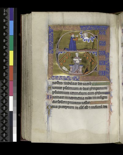 MS 300 f.89v, David rukoilee Jumalaa tekijältä French School