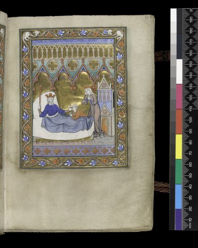 MS 300 f.IVr, folio psalterista ja Isabellan tunteista, Pariisi, n. 1265-1270 (kynä ja muste ja tempera pergamentilla) tekijältä French School