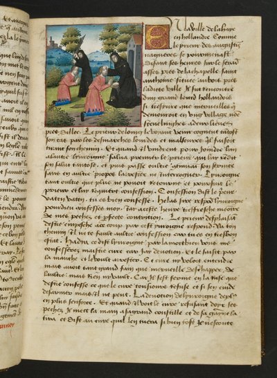 MS Hunter 252 016r sivu sadasta uudesta uutisesta, c.1461-62 tekijältä French School