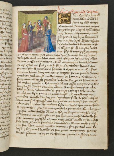 MS Hunter 252 019r sivu sadasta uudesta uutisesta, c.1461-62 tekijältä French School