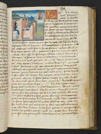 MS Hunter 252 101r sivu sadasta uudesta uutisesta, c.1461-62 tekijältä French School