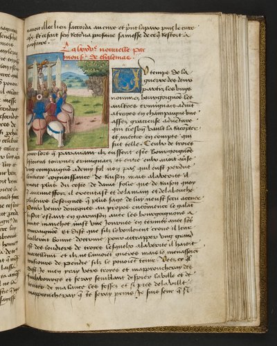 MS Hunter 252 161r sivu sadasta uudesta uutisesta, c.1461-62 tekijältä French School