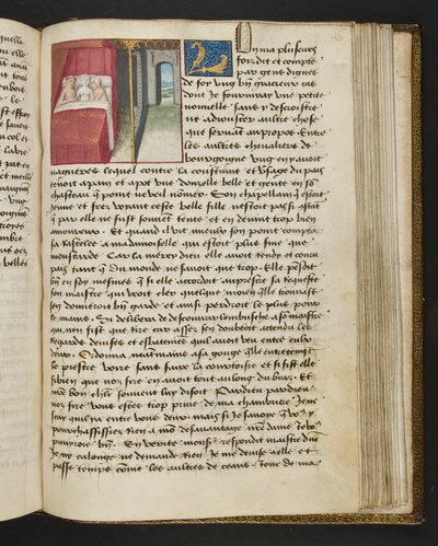 MS Hunter 252 163r sivu sadasta uudesta uutisesta, c.1461-62 tekijältä French School