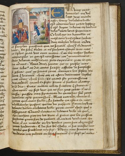 MS Hunter 252 183r sivu sadasta uudesta uutisesta, c.1461-62 tekijältä French School