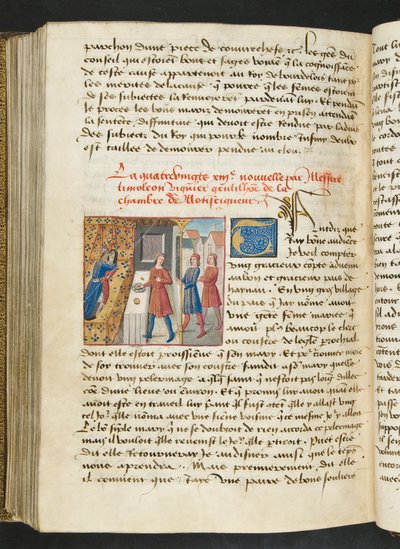 MS Hunter 252 187v sivu Cent Nouvelles Nouvellesista, n. 1461-62 tekijältä French School