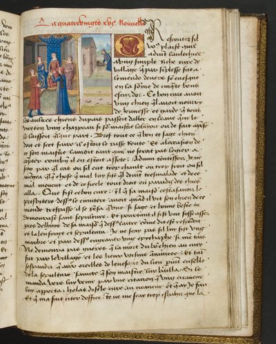 MS Hunter 252 192r sivu sadasta uudesta uutisesta, c.1461-62 tekijältä French School