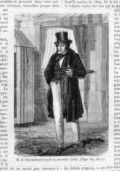 Herra de Chateaubriand jätti ministeriön (1824). tekijältä French School