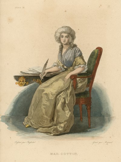 Madame Cottin (värillinen kaiverrus) tekijältä French School