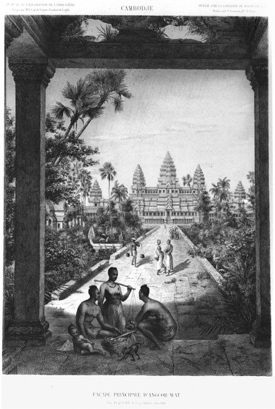 Angkor Watin pääjulkisivu, kuva Atlas du voyage d