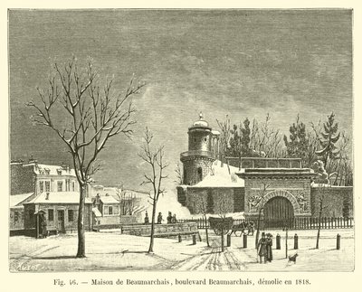 Maison de Beaumarchais, Boulevard Beaumarchais, purettiin vuonna 1818 tekijältä French School
