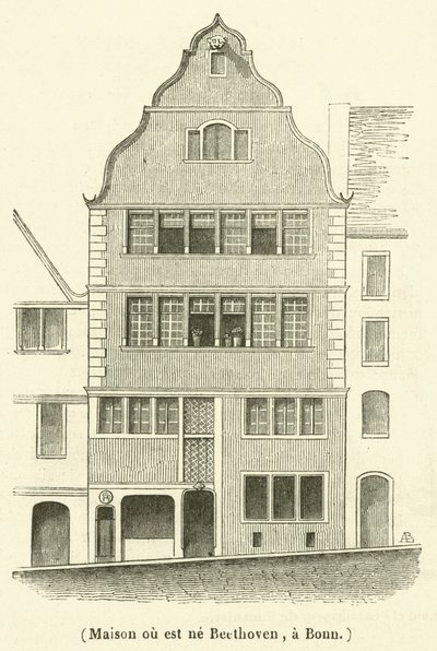 Maison ou est ne Beethoven, a Bonn (kaiverrus) tekijältä French School