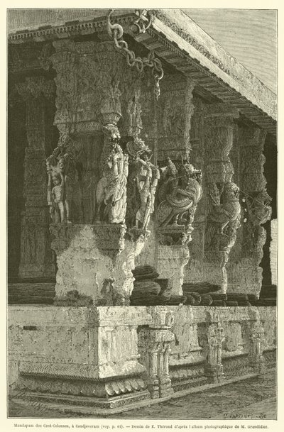 Mandapam of the Hundred Columns, Condjeveram (kaiverrus) tekijältä French School