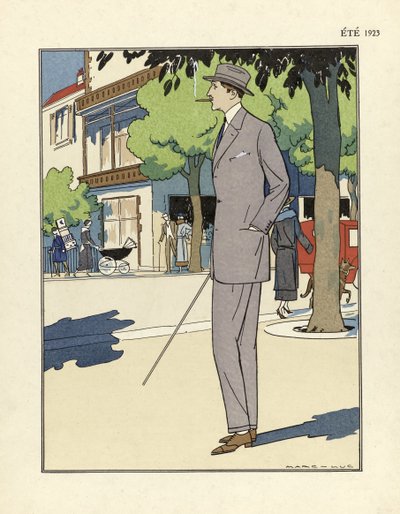 Mans Suit, kirjoittanut Marc-Luc, pub. 1923 (pochoir-painatus) tekijältä French School