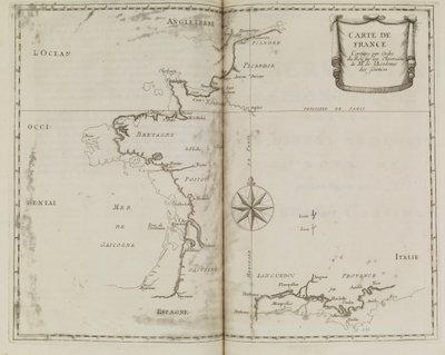 Ranskan kartta, n.1693 (painettu). tekijältä French School