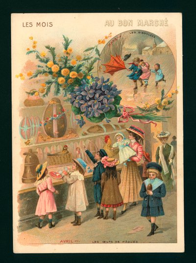 Maalis- ja huhtikuu (chromolitho) tekijältä French School
