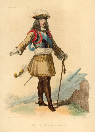 Marsalkka Luxemburgin herttua (värillinen kaiverrus) tekijältä French School
