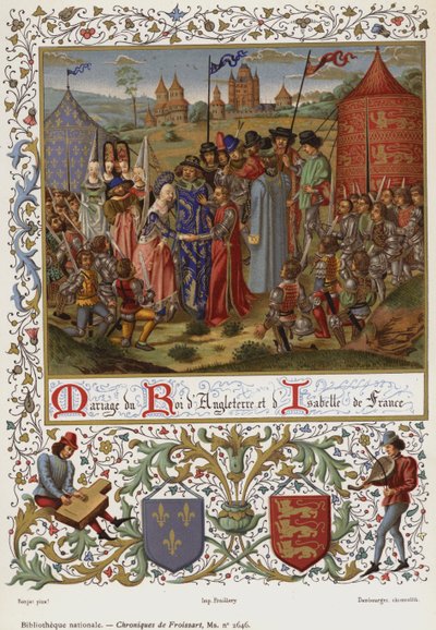 Englannin kuninkaan ja Ranskan Isabellin avioliitto (chromolitho) tekijältä French School