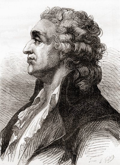 Marie Jean Antoine Nicolas de Caritat, markiisi de Condorcet, teoksesta "Les Merveilles de la Science", julkaistu noin 1870 (kaiverrus) tekijältä French School