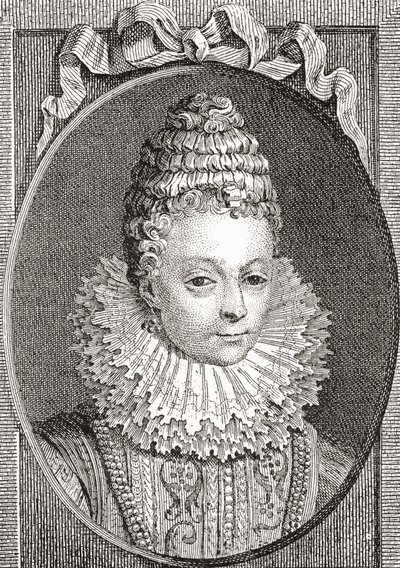 Marie de Médicis, 1575 1642. Ranskan kuningattaren puoliso, Ranskan kuningas Henrik IV:n toinen vaimo. Kohdasta Les Heures Libres, julkaistu 1908. tekijältä French School