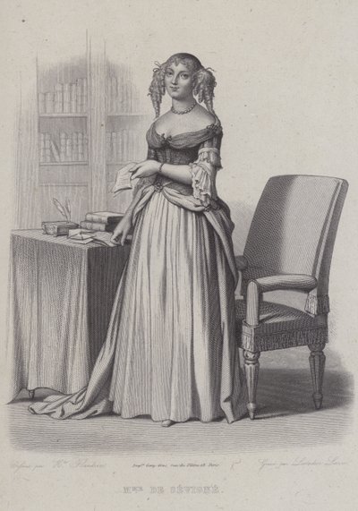 Marie de Rabutin-Chantal, markiisitar de Sevigne, ranskalainen kirjailija (kaiverrus) tekijältä French School