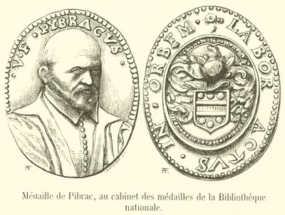 Pibracin mitali, Kansalliskirjaston mitalikaapissa (kaiverrus) tekijältä French School