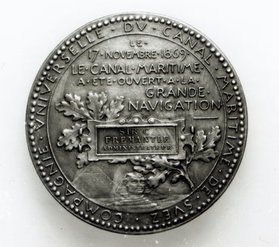 Mitali Suezin kanavan avaamisen muistoksi 17. marraskuuta 1869 (metalli) tekijältä French School