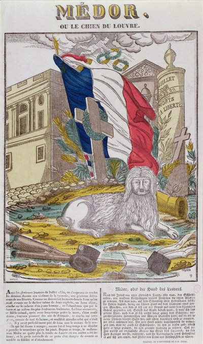 Medor, uskollinen Louvren koira, noin 1831 tekijältä French School