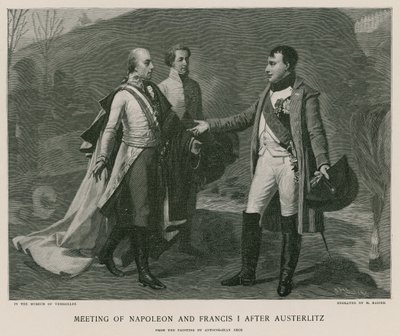 Napoleonin ja Francis I:n tapaaminen Austerlitzin jälkeen tekijältä French School