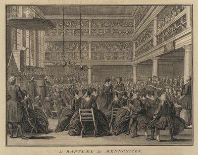 Mennoniittien kasteseremonia (kaiverrus) tekijältä French School