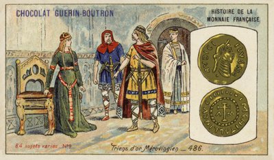 Merovingien kultatrieenit, 486 (chromolitho) tekijältä French School