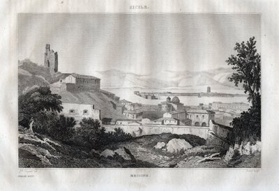 Messina - Messina - Sisilia - Sisilia - Sisilia - Kaiverrus "" Italiasta Maalauksellinen" - Italian historiallinen ja kuvaava maalaus", M. de Norvins, Ch. Nodier 1834-1836. tekijältä French School