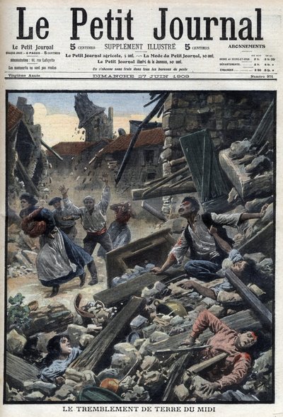 Midi-maanjäristys Kaakkois-Ranskassa - "Le Petit Journal" 27. kesäkuuta tekijältä French School