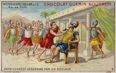Pontuksen Mithridates VI orjan vangittama ja salamurhaama (chromolitho) tekijältä French School