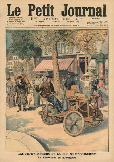 Katutyön modernisointi, veitsimylly autossa, kuvitus 